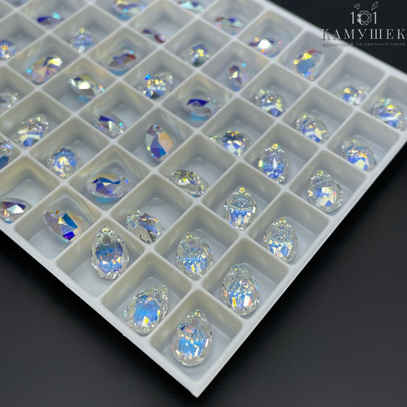 6433 Pear Cut Pendant 9мм Crystal Aurore Boreale (AB)
