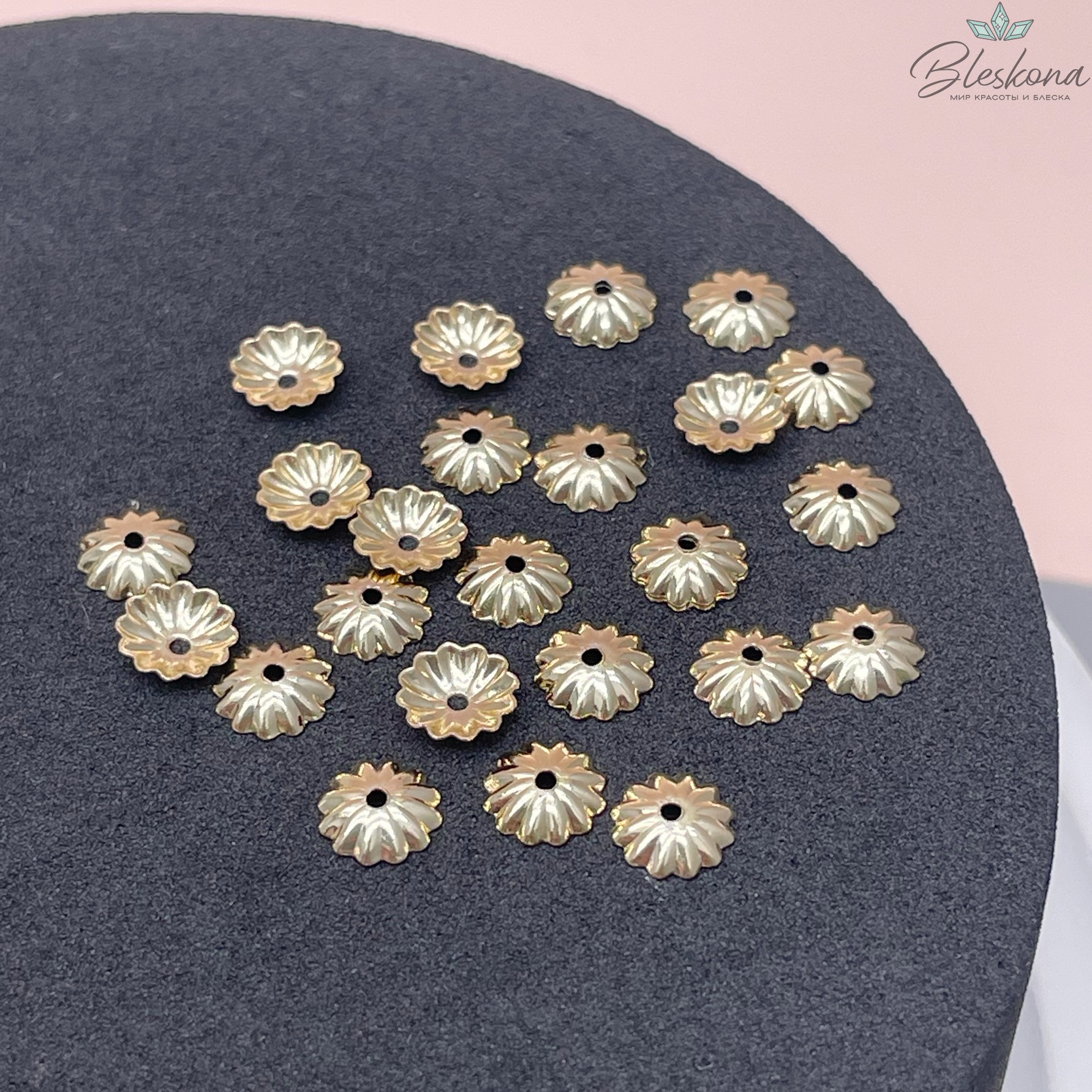 5,5мм, цвет золото, Шапочка полосы 