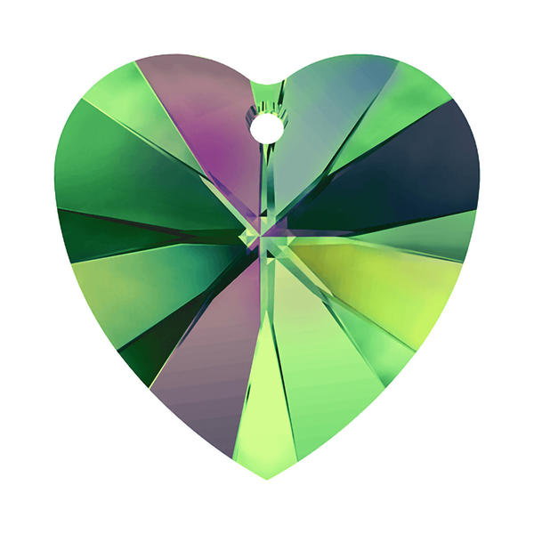 6228 Xilion Heart 14,4*14 мм Crystal Vitrail Medium (VM)