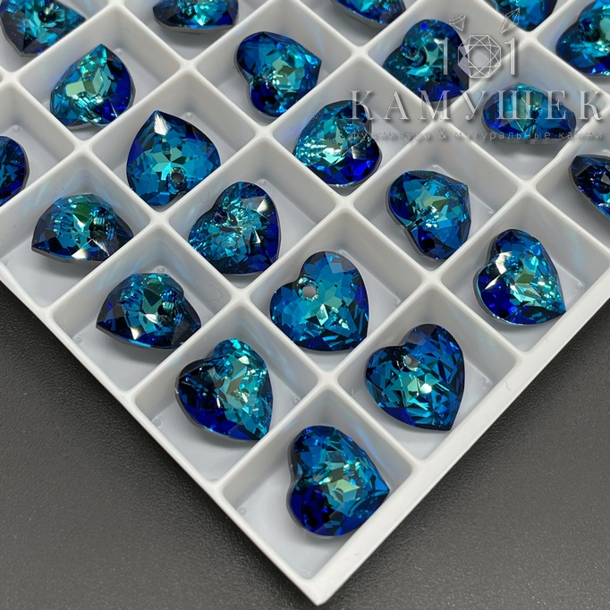 6432 Heart Cup Pendant 10,5 мм Crystal Bermuda Blue (BB)