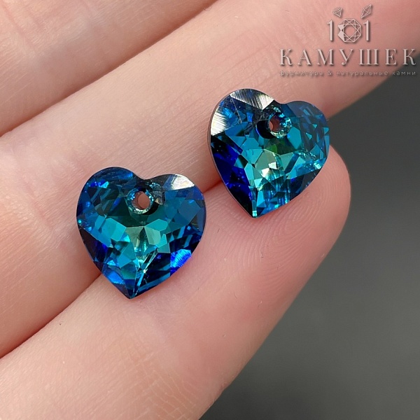 6432 Heart Cup Pendant 10,5 мм Crystal Bermuda Blue (BB)
