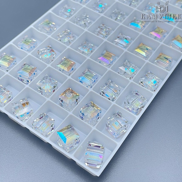 5601 Cube Bead 8 мм Crystal Shimmer B