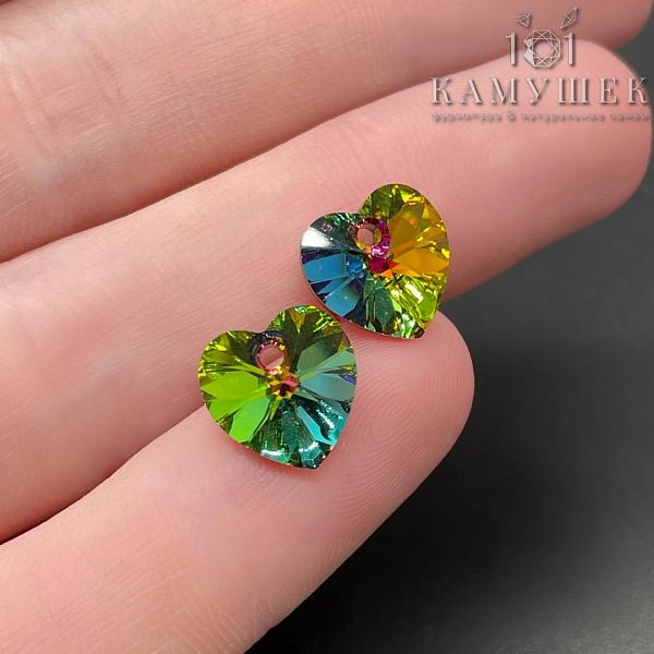 6228 Xilion Heart 10,3*10 мм Crystal Vitrail Medium (VM)