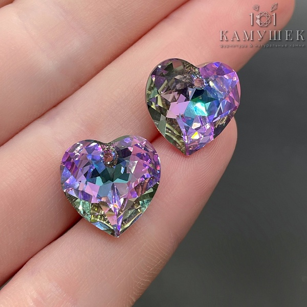 6432 Heart Cup Pendant 14,5 мм Crystal Vitrail Light (VL) P