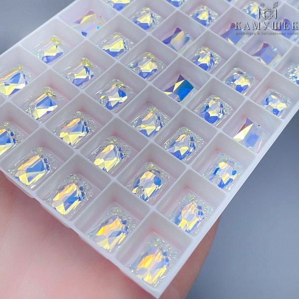 6435 Emerald Cut 11,5 мм Crystal Aurore Boreale (AB)